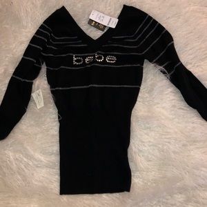 Bebe long sleeved v neck sweater